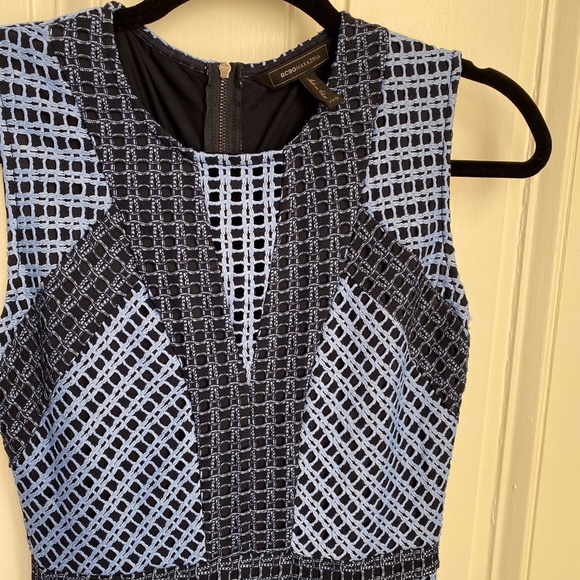 BCBGMAXAZRIA Blue Asymmetrical Dress, Sz XXS - Picture 3 of 4